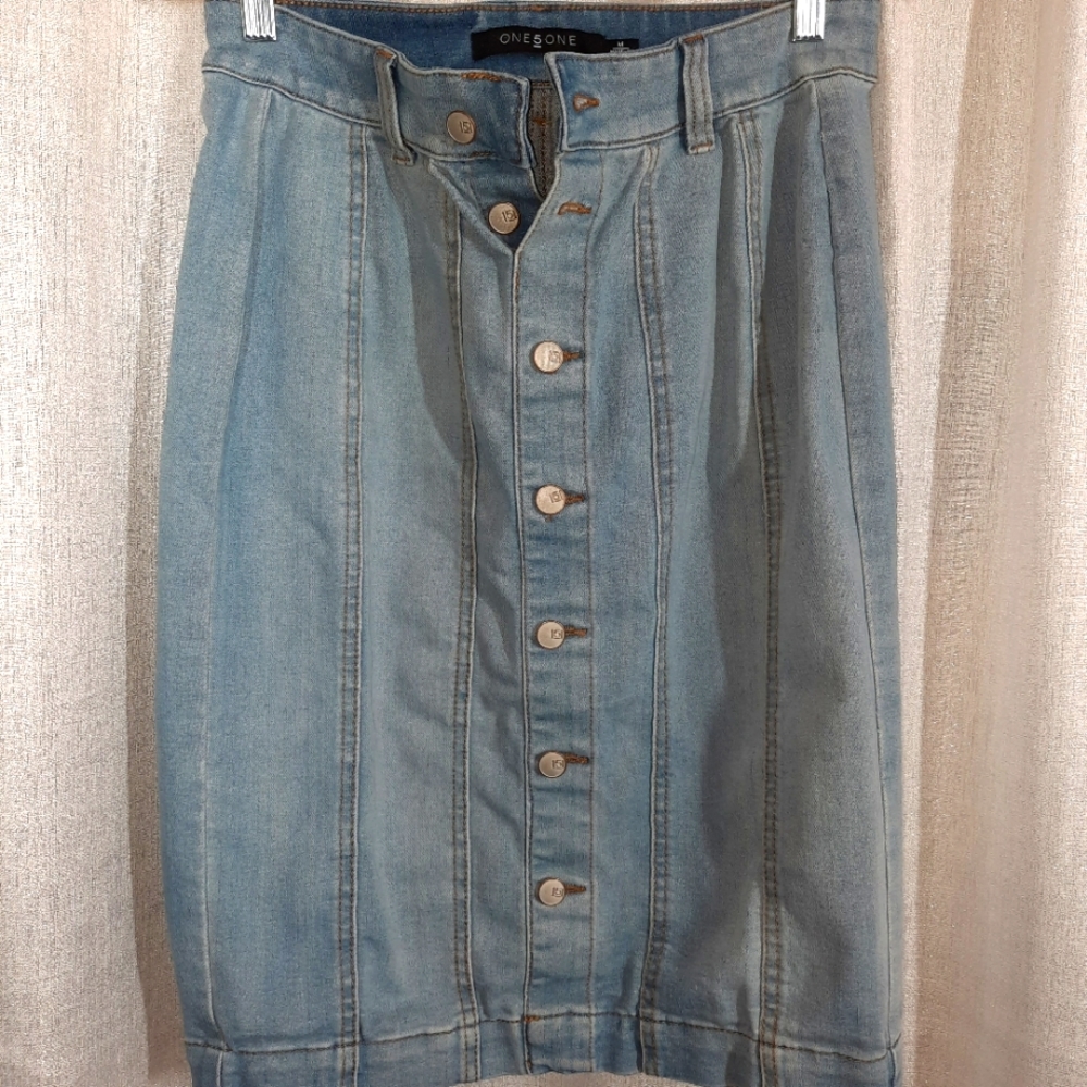 One 5 One Jean Pull-up Skirt Size Medium